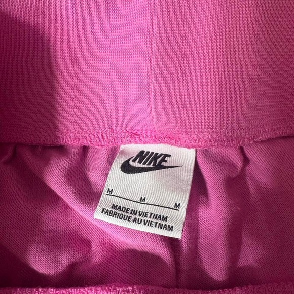 Nike Pink Lounge Shorts Elastic Waist Tonal Swoosh Athleisure Sporty Girl M - Picture 4 of 5